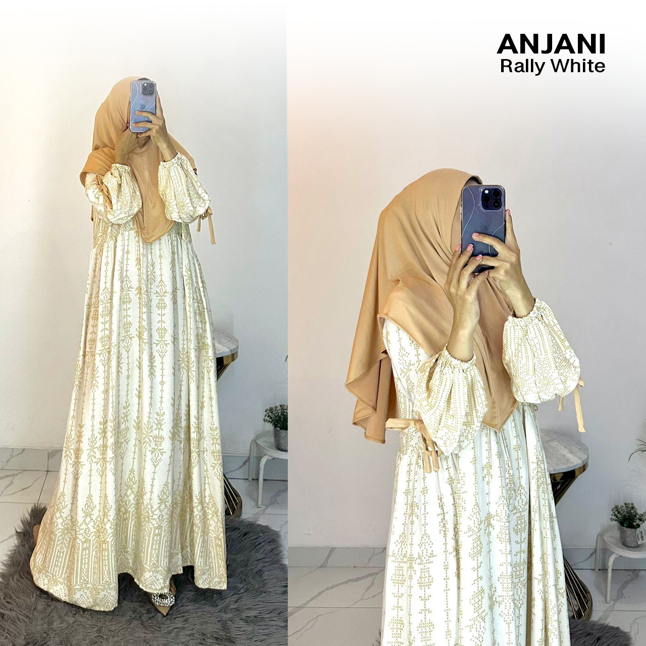 Dress Anjani Pita Rayon Diamond Set Hijab - All Size_36