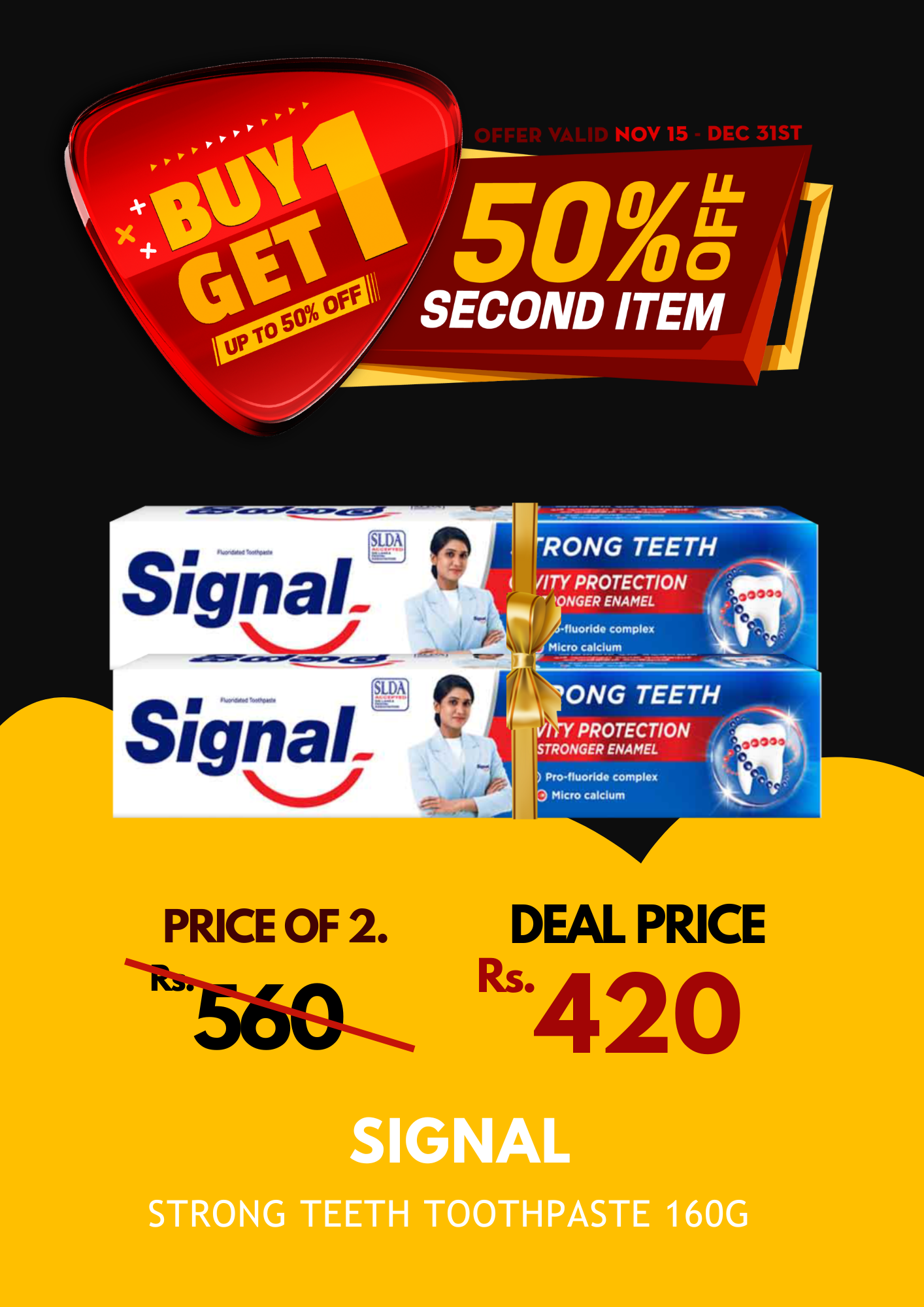 Signal Strong Teeth Toothpaste 160g X 2 BOGO 50%_0