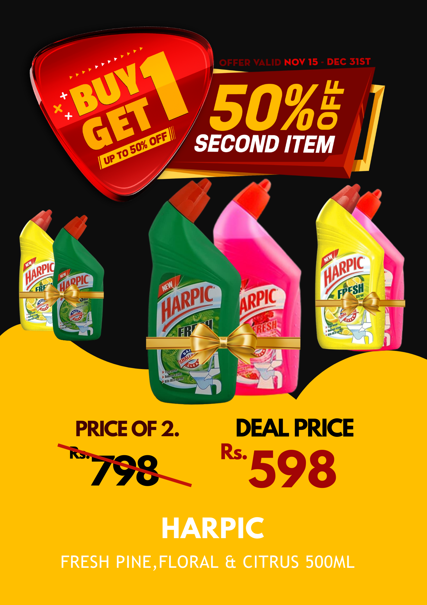 Harpic Fresh 500ml X 2 BOGO 50%_0