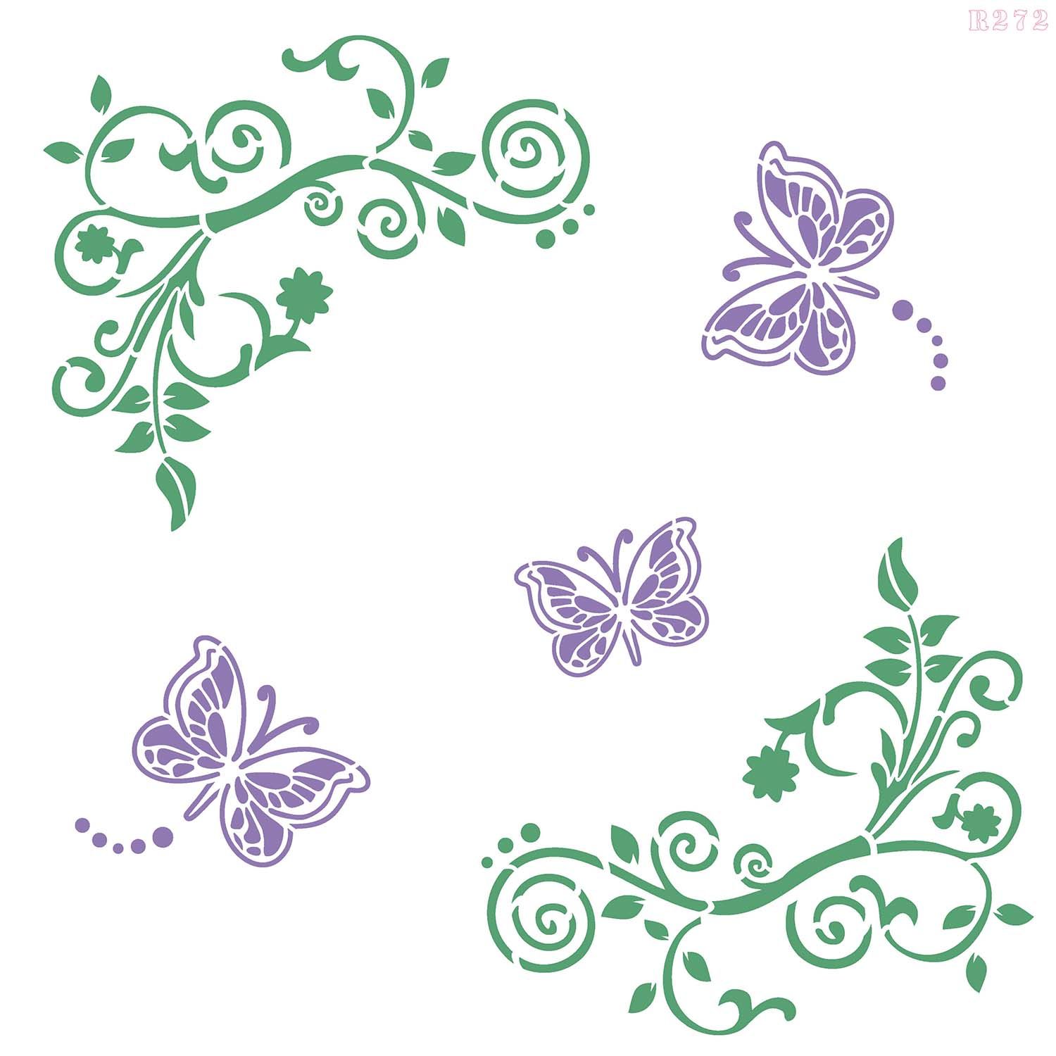 R272_Butterfly Wall Stencil_0