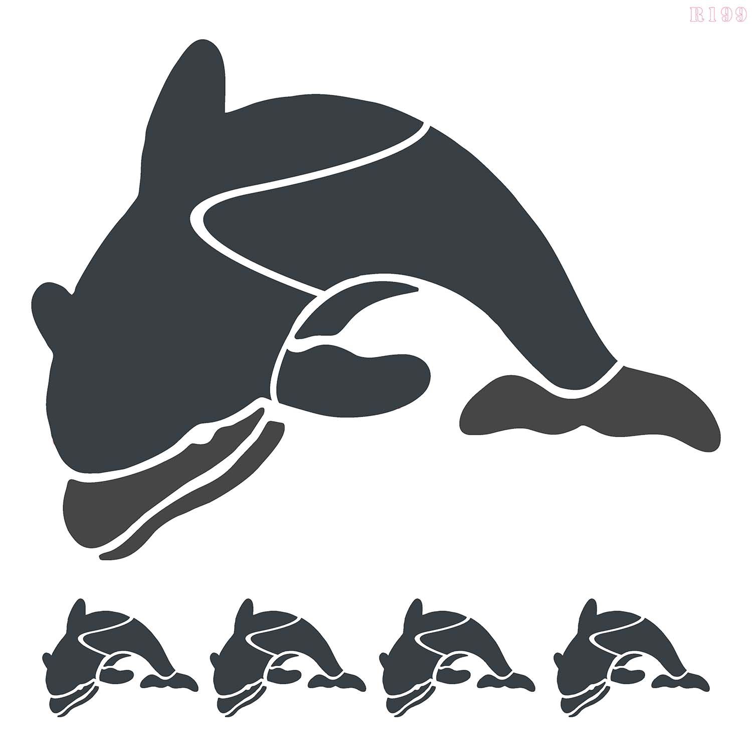 R199_Dolphin Wall Stencil_1