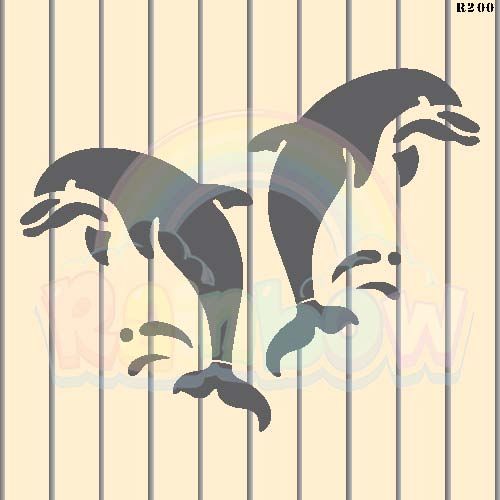 R200_Dolphin Wall Stencil_0