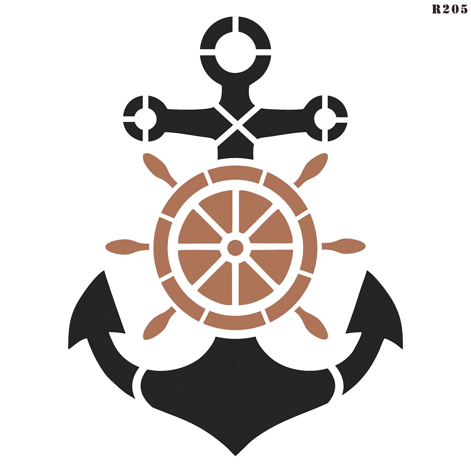 R205_Ship Anchor Logo Wall Stencil_1