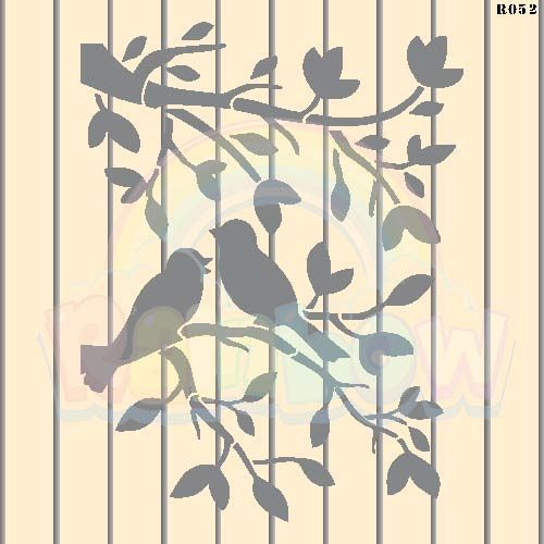 R052_ Branches & Birds Wall Stencil_0