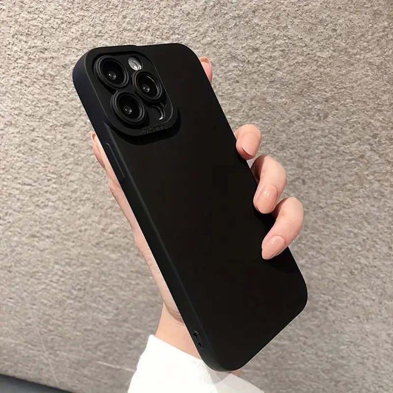 Pure Black Silicone Phone Case For IPhone 14 Pro / Black_0