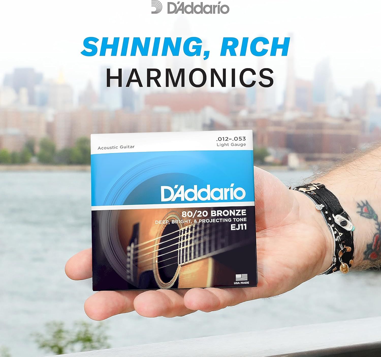 D'addario Coated Phosphor Bronze Light Acoustic Guitar Strings - EXP16_2