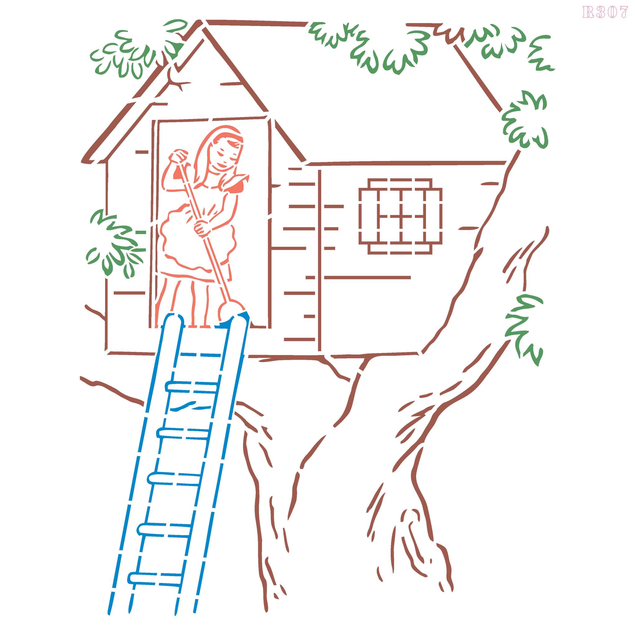 R307_Tree House Wall Stencil_0