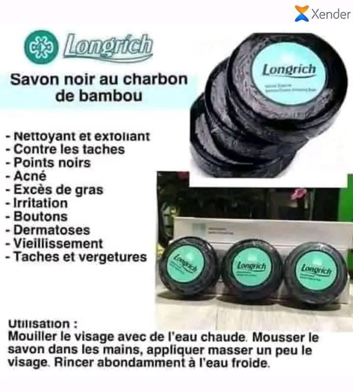 Savon noir au bambou naturel (Contre boutons, acnés, vergetures, phares,…100g×3)_5