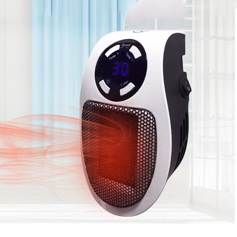 Mini Heater Home Desktop Office Multifunctional Heater, Style:With Remote Control, Plug Type:UK White_2