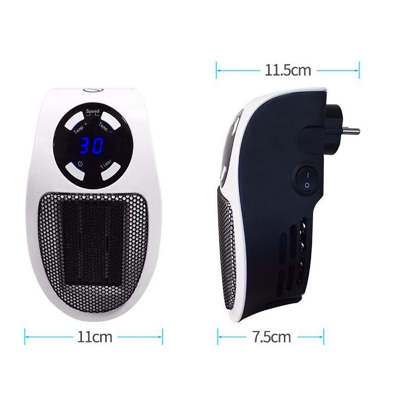 Mini Heater Home Desktop Office Multifunctional Heater, Style:With Remote Control, Plug Type:UK White_1