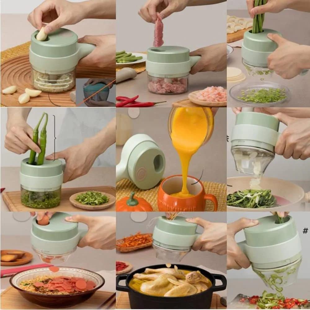 🍴 4-in-1 Portable Handheld Electric Vegetable Cutter Set – Your All-in-One Food Processor! 🍅_2