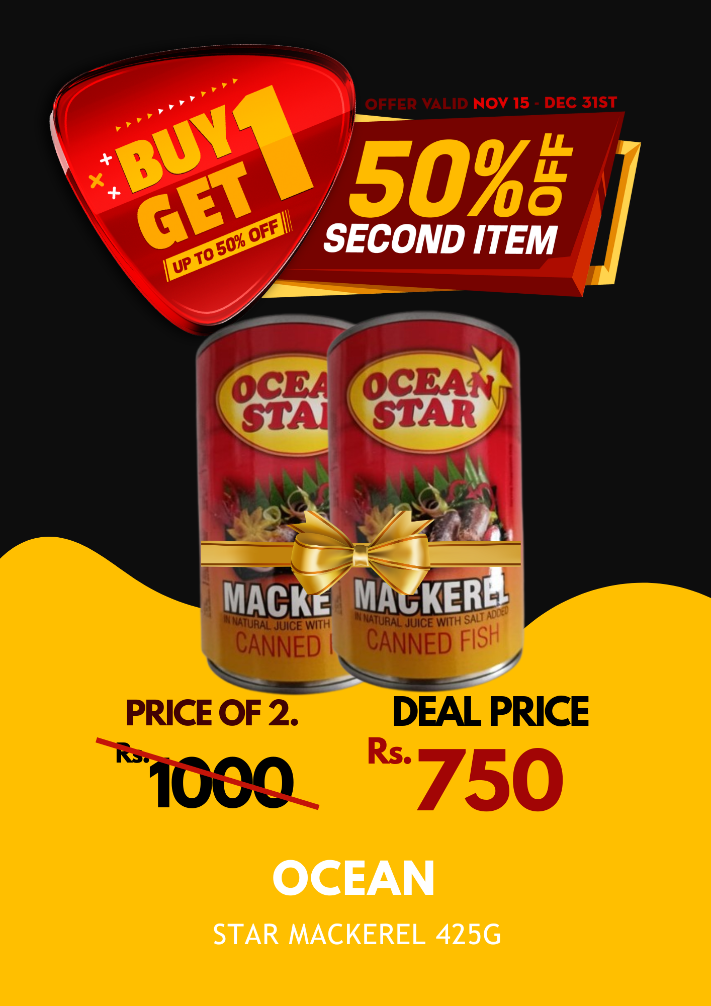 Ocean Star Mackerel 425g X 2 BOGO 50%_0