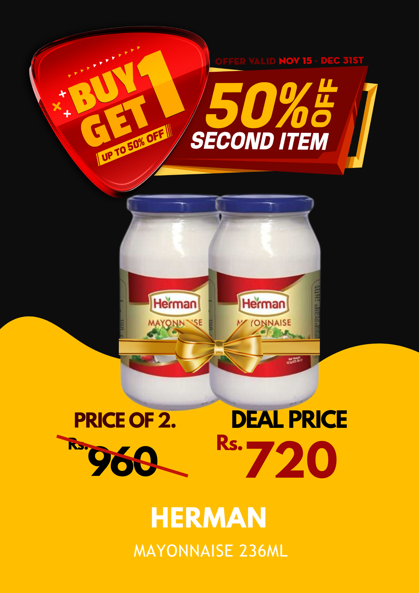 Herman Mayonnaise 236ml X 2 BOGO 50%_0