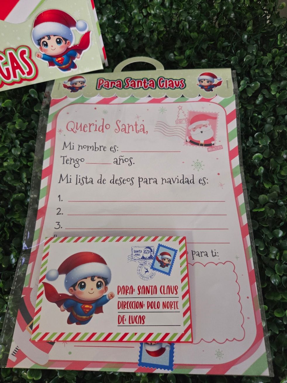 Kit Cartita Para Santa con tu personaje favorito_0