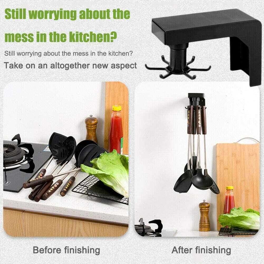 Multifunctional shelf 6  rotating hooks organizer _0