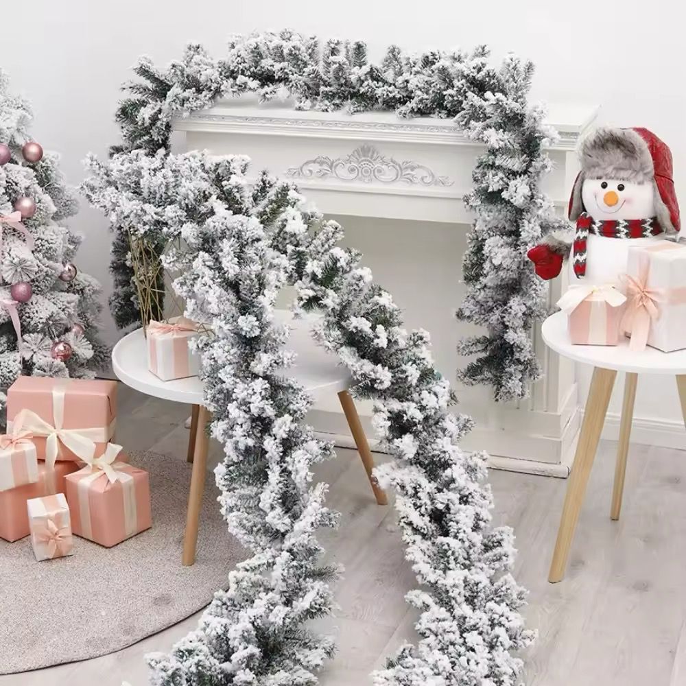 2.7Meters Christmas Snow Flocked Garland_4