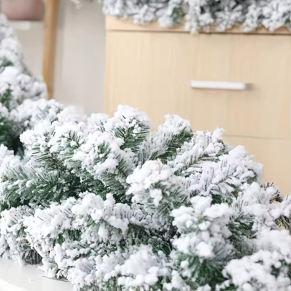 2.7Meters Christmas Snow Flocked Garland_1