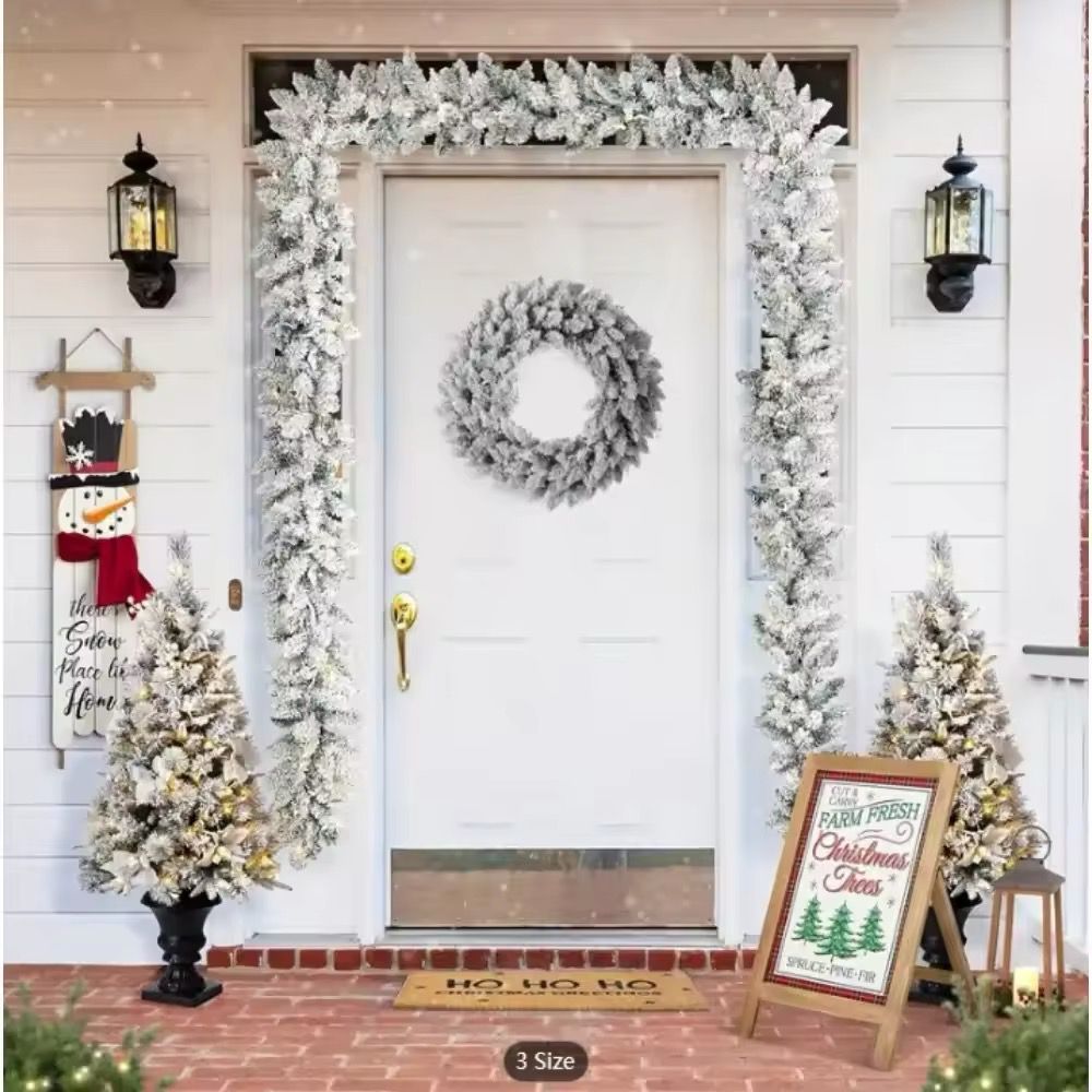 2.7Meters Christmas Snow Flocked Garland_2