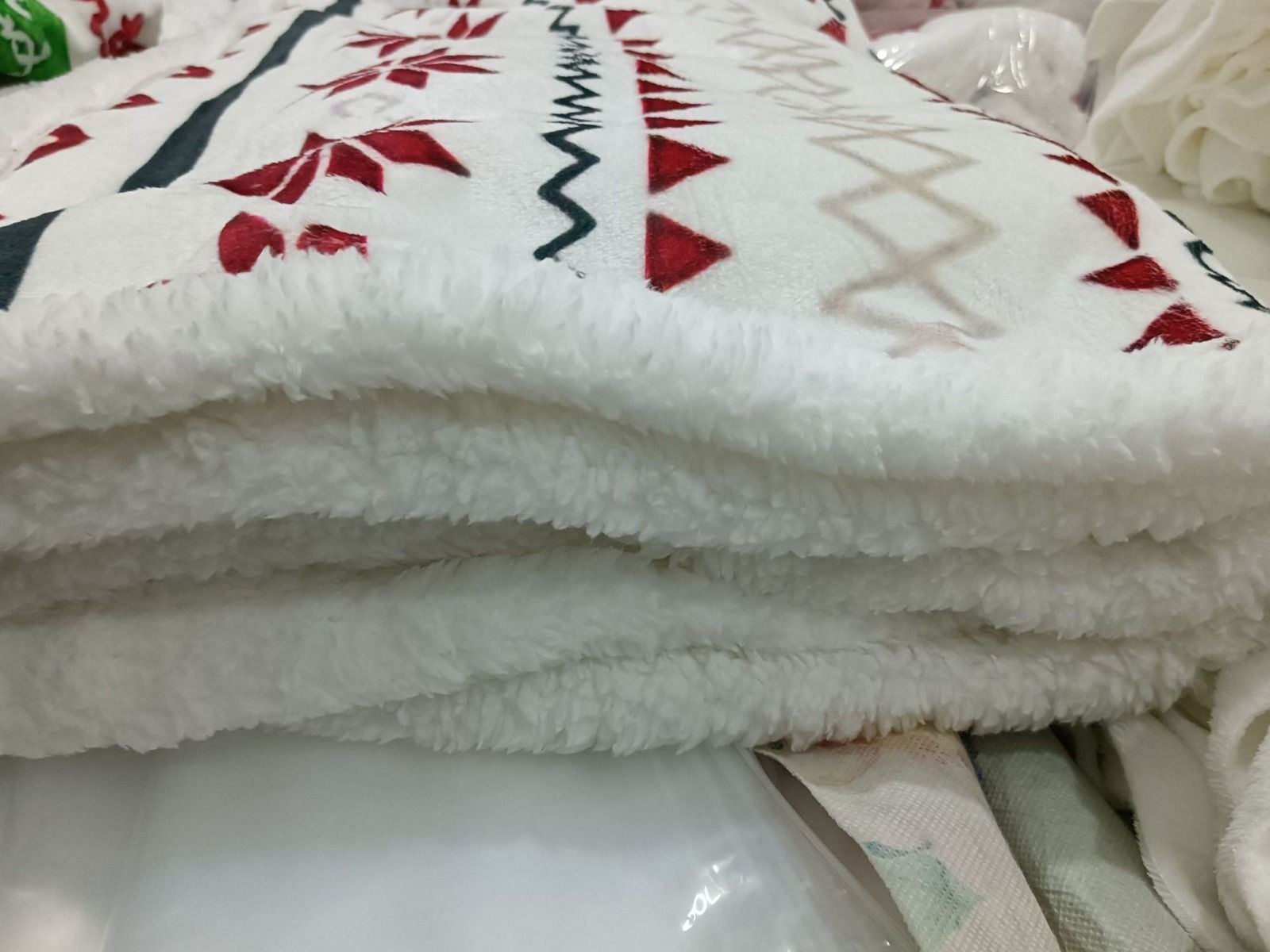 Double Layered Xmas Blanket Snowflake Series Printed Blankets_8