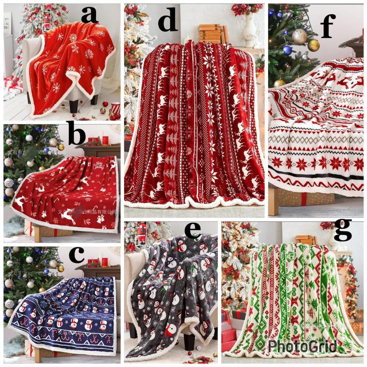 Double Layered Xmas Blanket Snowflake Series Printed Blankets_0