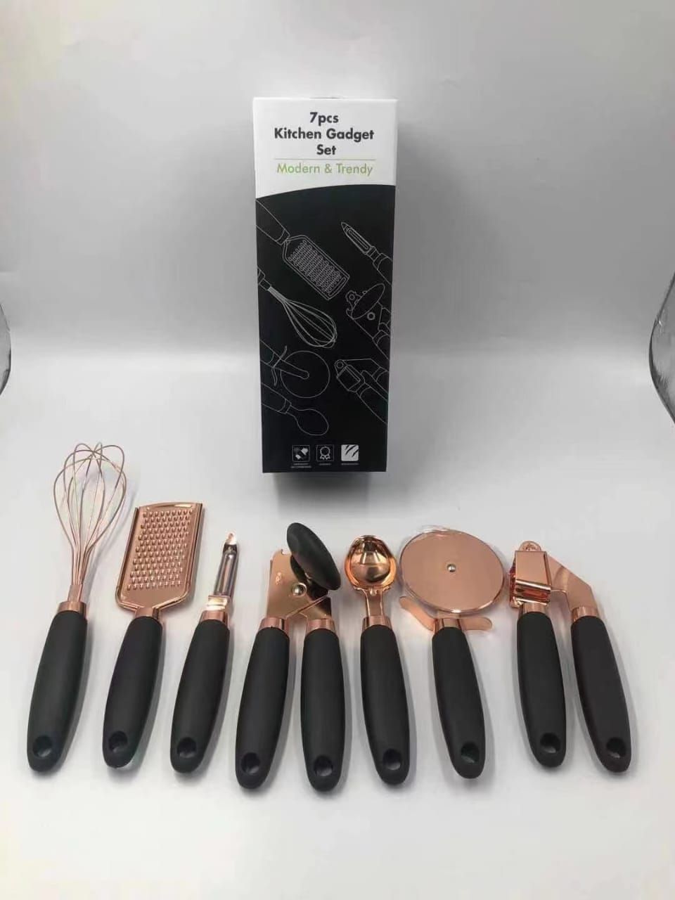 High quality 7pcs Kitchen gadget set with copper plated _3