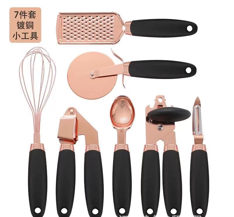 High quality 7pcs Kitchen gadget set with copper plated _0