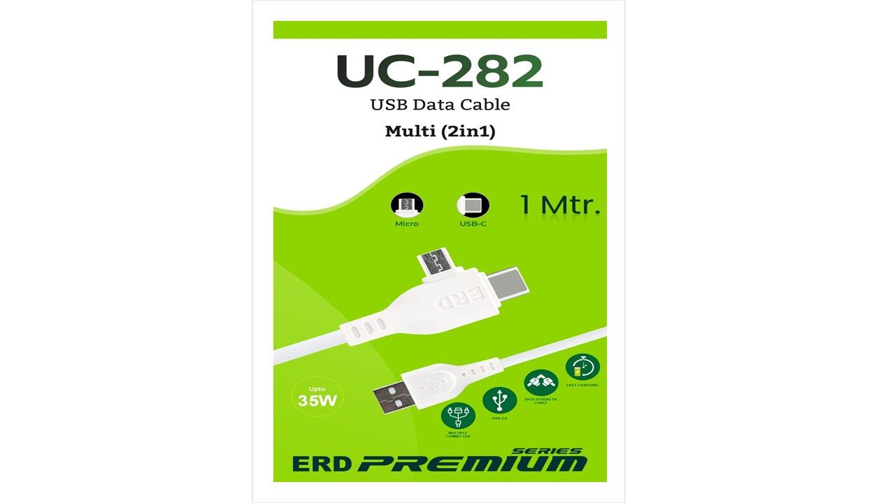 ERD UC-282 Type-C + Micro 2 in 1 Cable (1 meter, White)_0