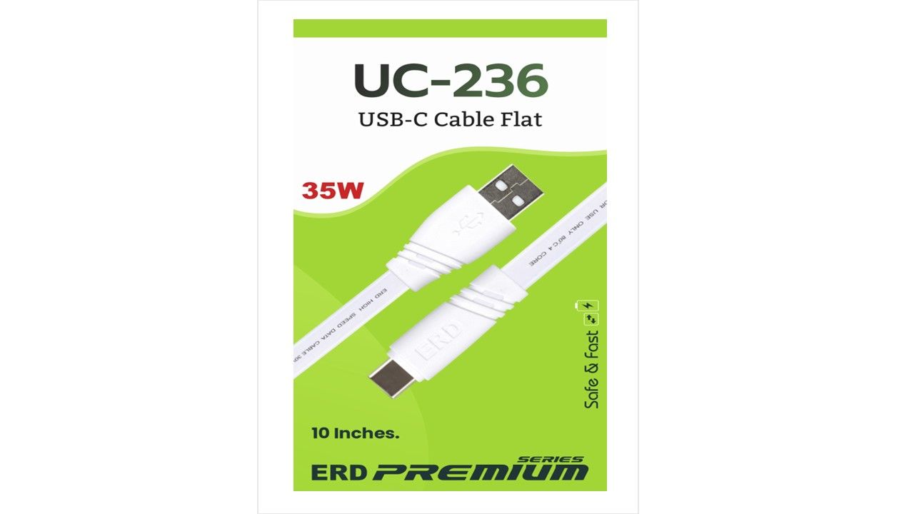 ERD UC-236 Flat Type-C Power bank Cable (10inch) _0