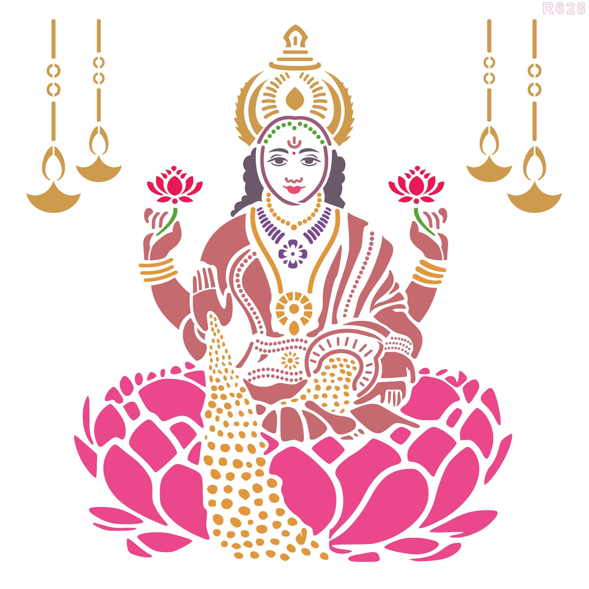 R628_Mahalakshmi Wall Stencil_0
