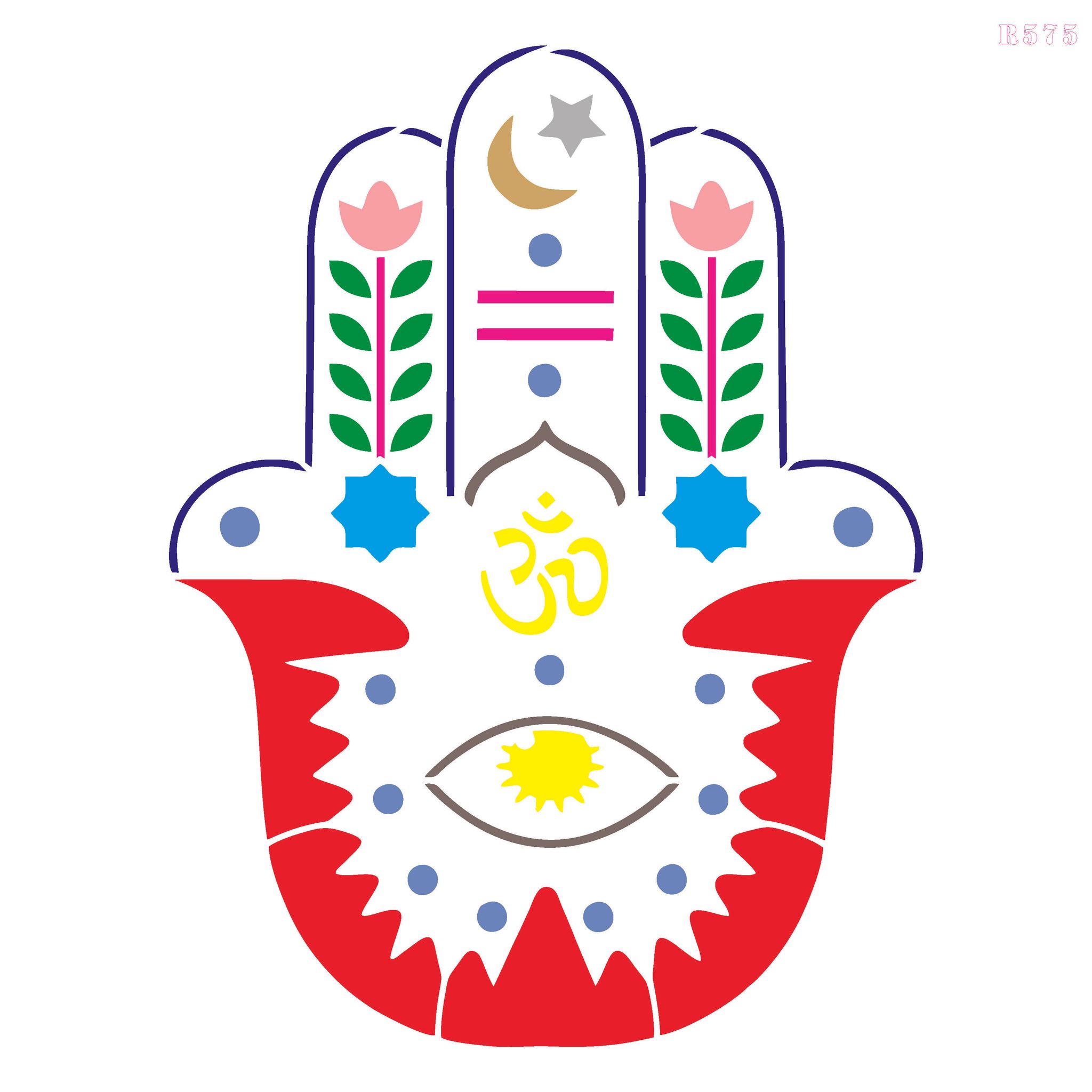 R575_Hamsa Hand Wall Stencil_0