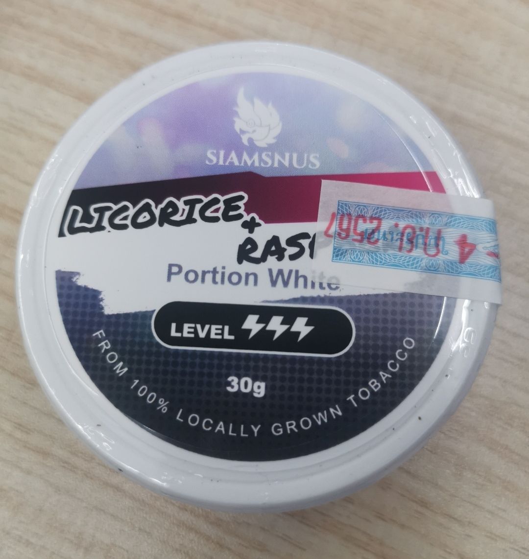 Siamsnus Licorice & Raspberry  White ( Nicotine: 12mg/g 30 Pouches )_0