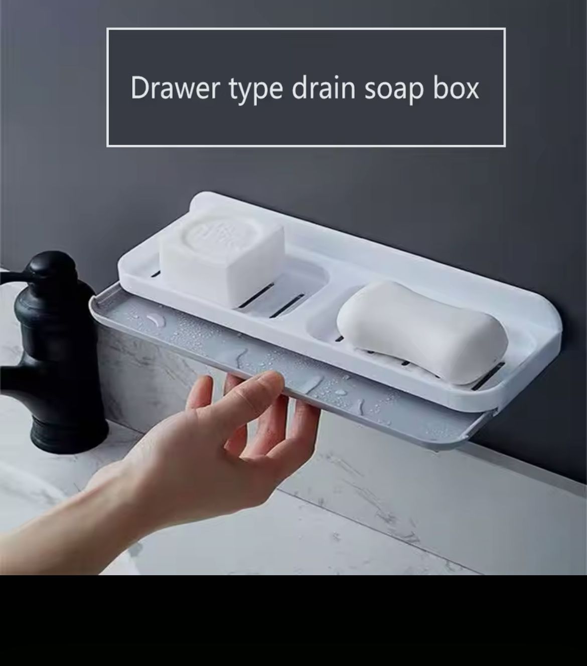 Wall-Mounted Self-Adhesive Bathroom Soap Dish Storage Organizer _0
