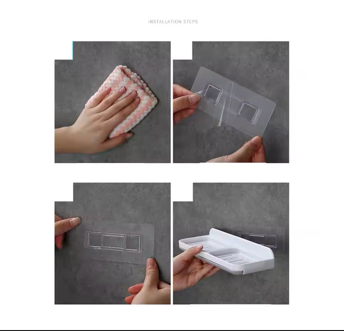 Wall-Mounted Self-Adhesive Bathroom Soap Dish Storage Organizer _1
