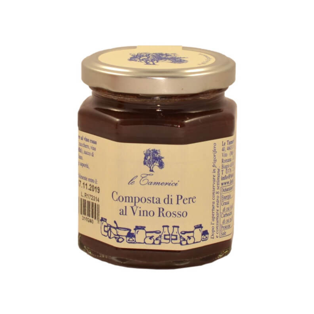 LE TAMERICI-COMPOSTA DI PERE E VINO ROSSO - pear and red wine preserve (jam) 220g. _0