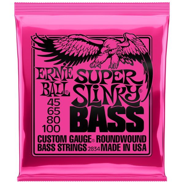 2834 Ernie Ball Super Slinky 4 strings Bass Guitar Strings 45-100 _0