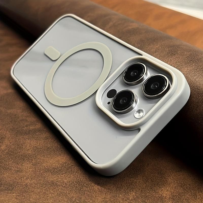 Luxury Transparent Magnetic Wireless Charging Case for iPhone 15 Pro Max / grey_0