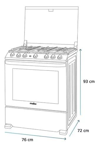 Estufa Mabe De Piso 30 Con 6 Quemadores Lp Emh7602jbs0_5