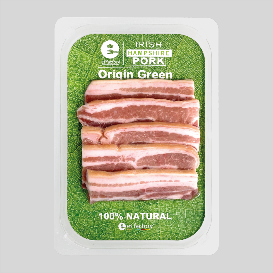 愛爾蘭全天然無激素有皮豬腩(燒肉片) Irish 100% Natural Hampshire Pork Belly with Skin Sliced 200g_0