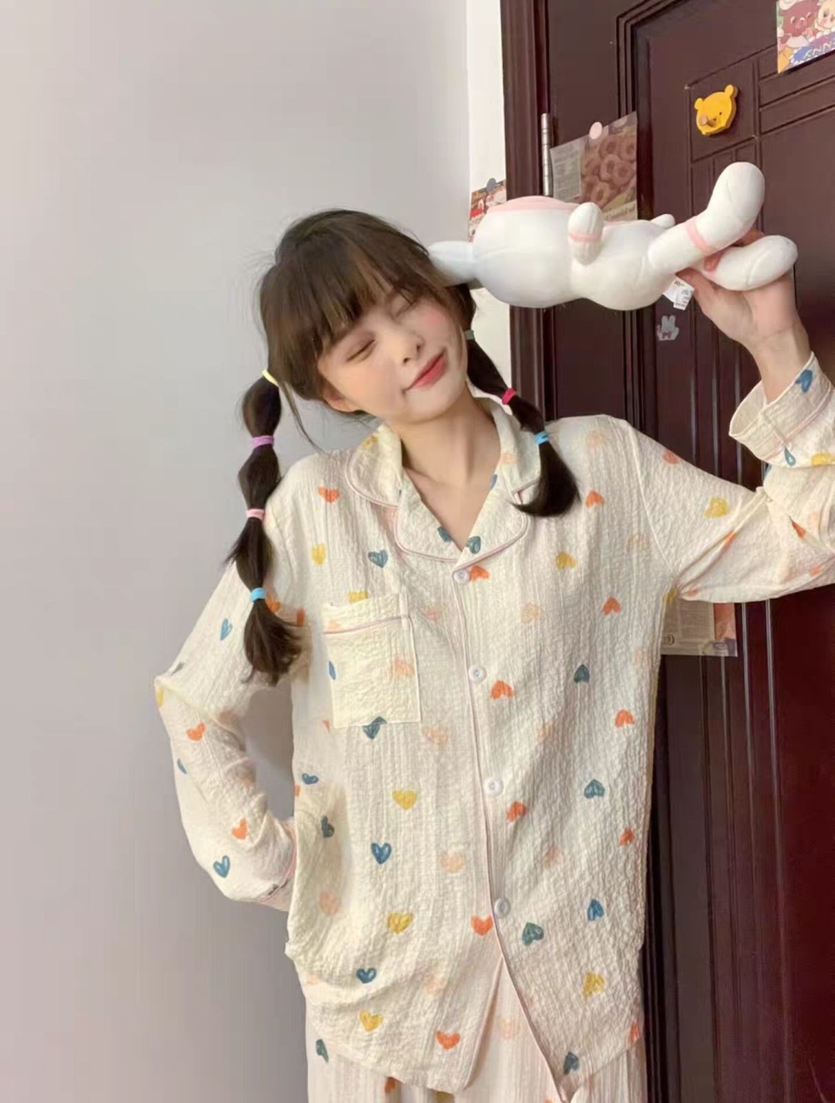 Heart long sleeves pajama set _2