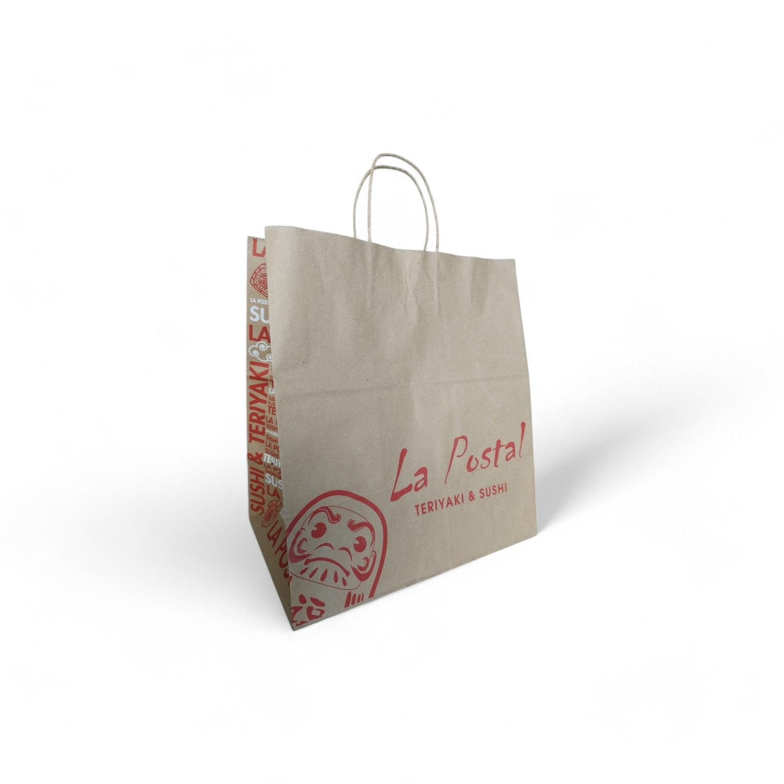 BOLSA KRAFT CON ASA LOGO LA POSTAL 200 PZ_0