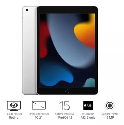 Tablet Apple iPad 9th 64gb 10.2 Plata + Funda Teclado+ Lapiz_2