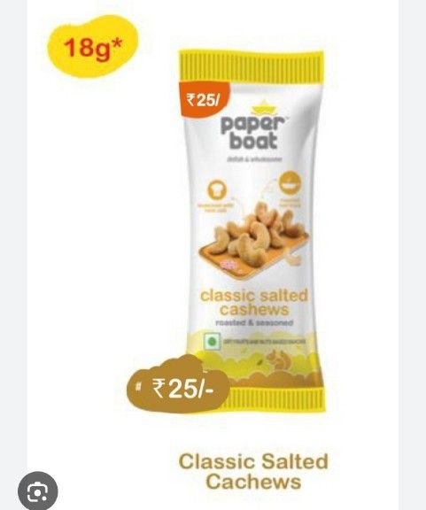 Paper Boat Dry Fruits Classic Salted Cashews 18g Pouch_0