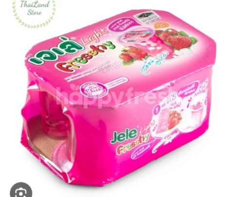 Jele Light Jelly Glass Strawberry 125 Gm X 6 Cups_0