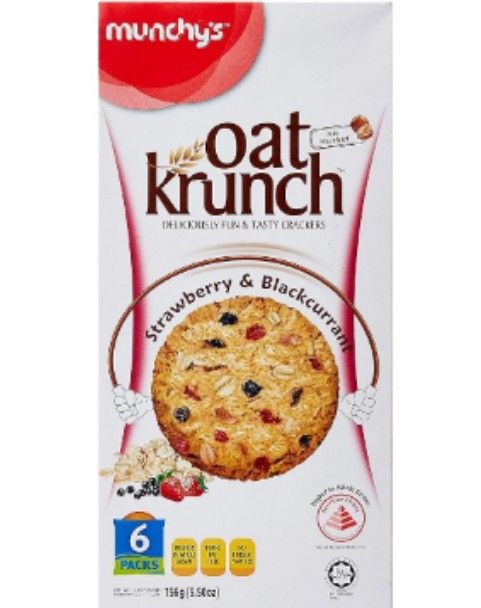 Munchys Oat Krunch Strawberry & Blackcurrant 156g Box_0