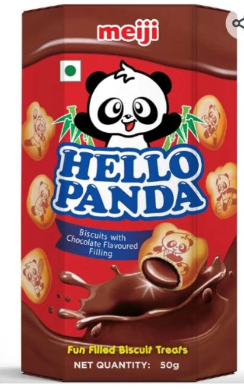 Meiji Hello Panda Biscuits with Chocolate Flavoured Filling 50g Box_0