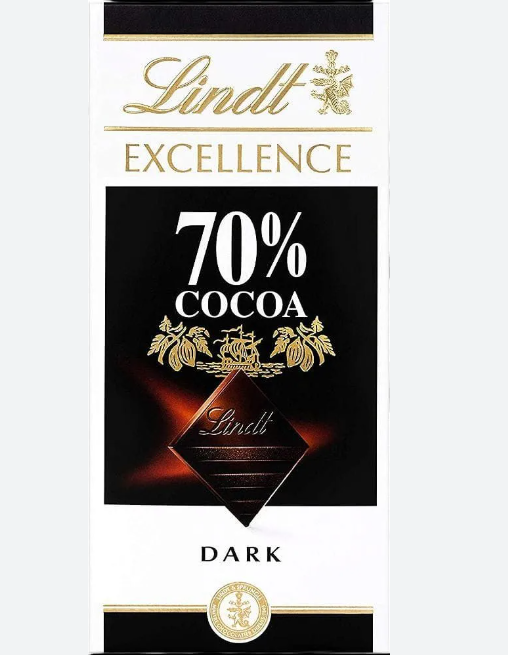 Lindt Excellence Intense Dark 70% Cocoa 100g Bar_0