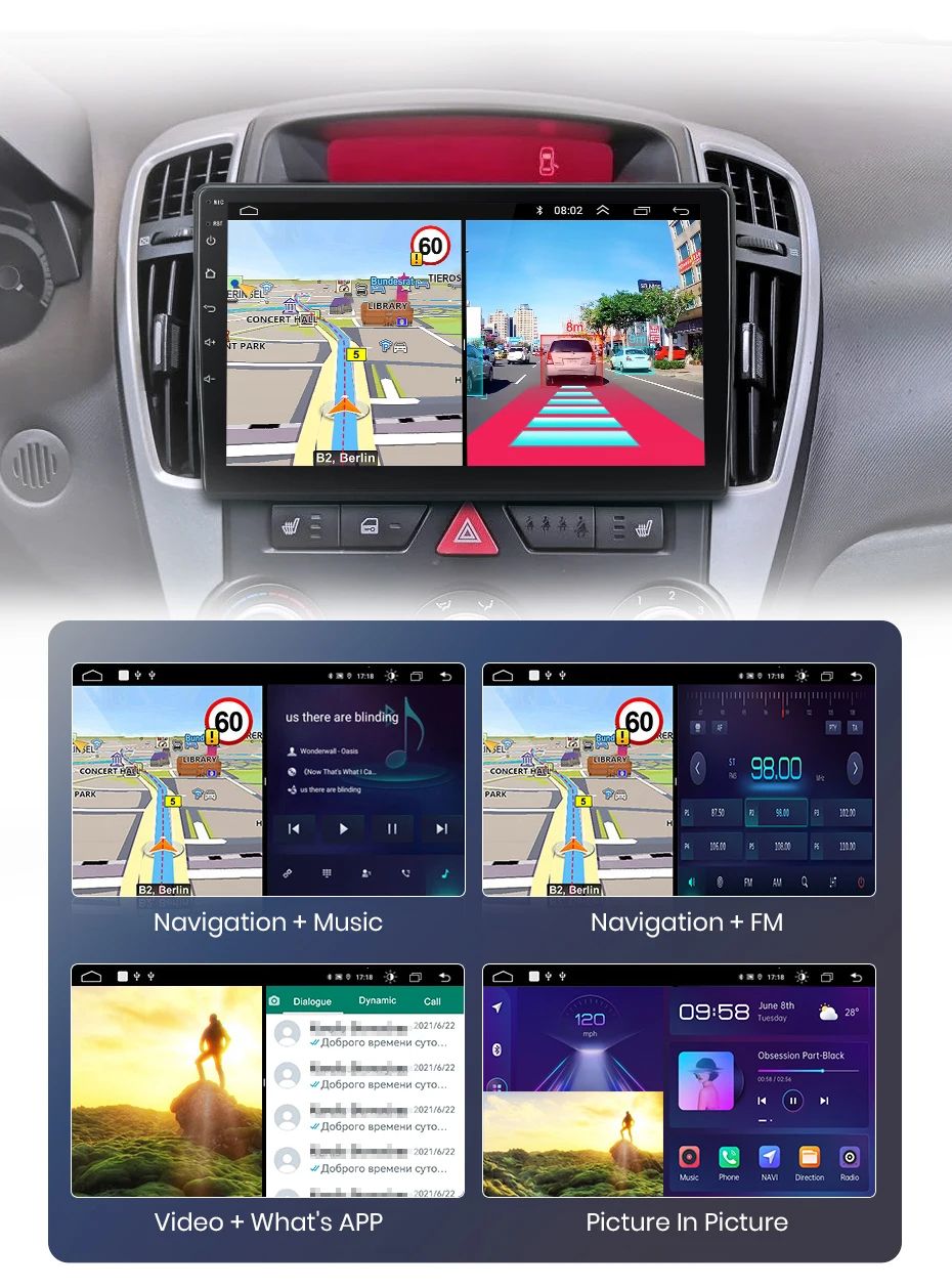 Rádio 9" Android Kia Ceed 2007-09 Carplay GPS wifi Bluetooth_3