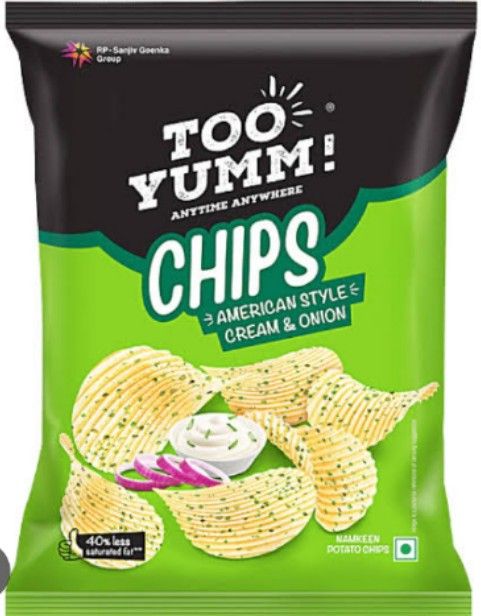 Too Yumm Chips American Style Cream & Onion 90g Pouch_0