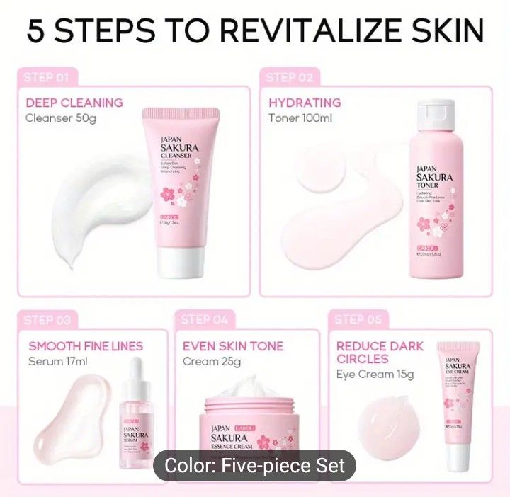 Cherry blossom 🌸 Japanese 5 piece skin care set by sukura_0