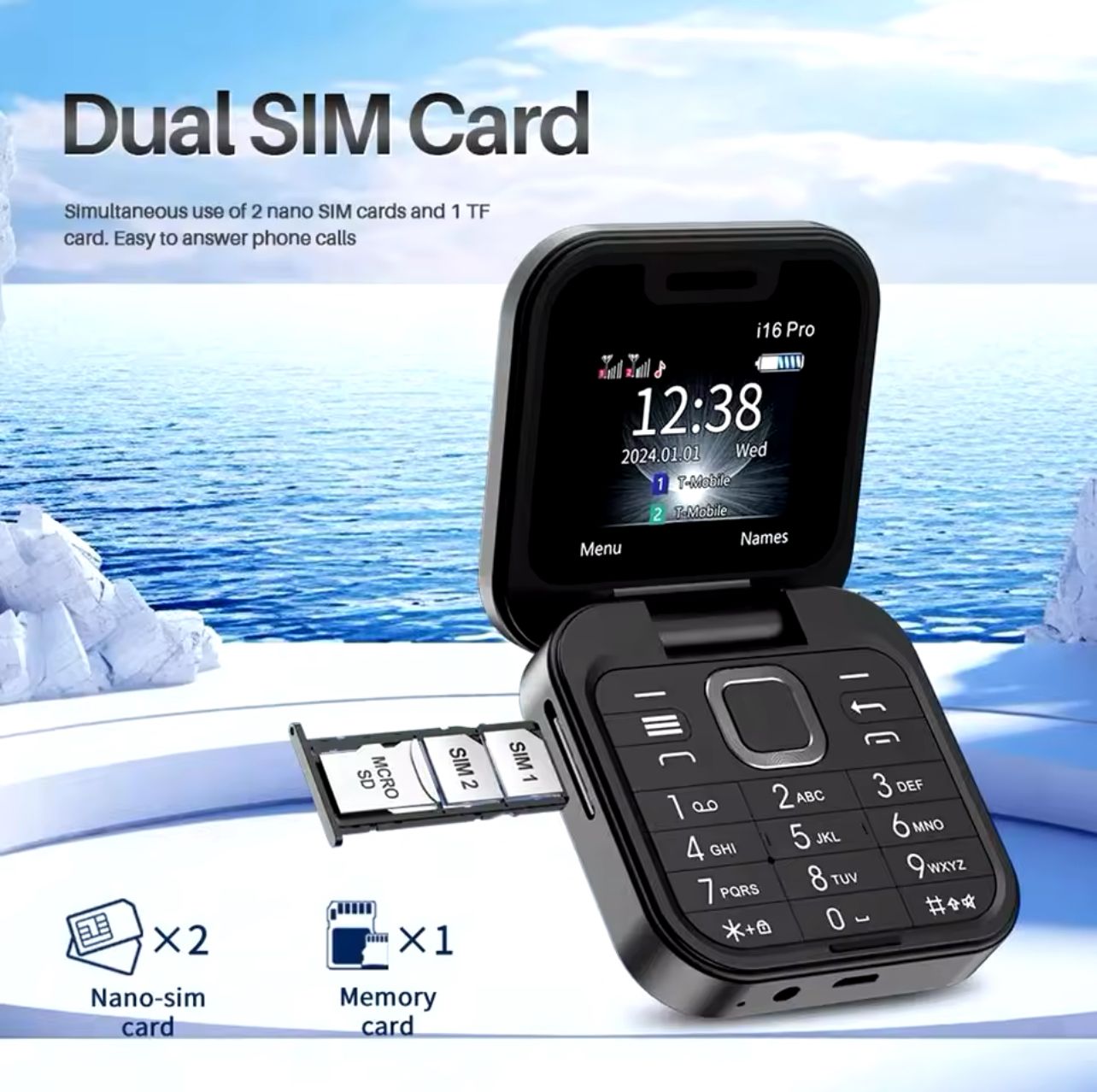 Téléphone à Clapet Dual SIM i16 Pro – Praticité, Simplicité et Élégance_0